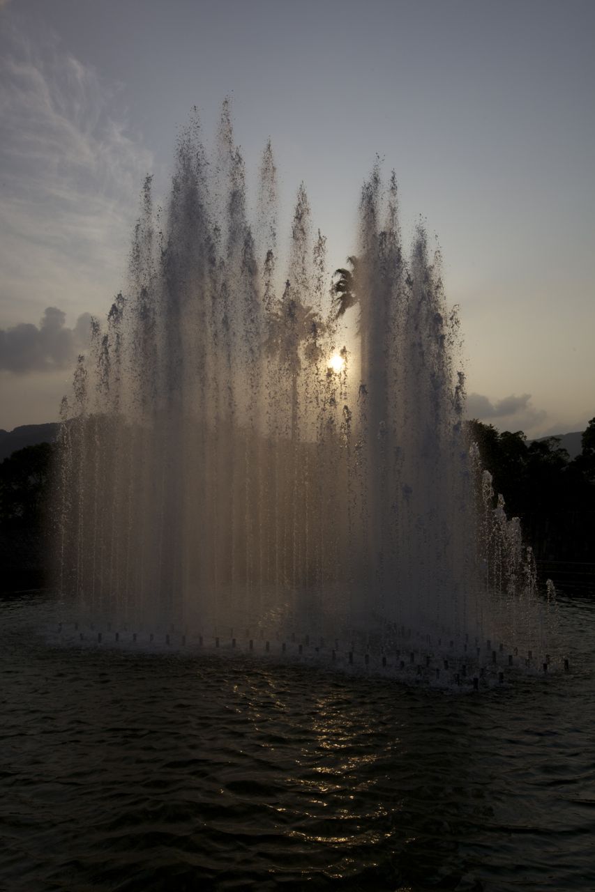 Une fontaine et un jardin…
